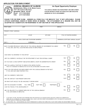 Illinois Judicial Branch Employment Application