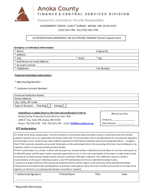 Authorization Agreement for Electronic Payment
