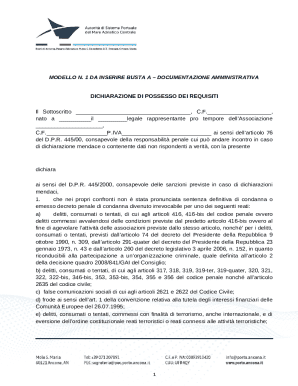 Modelli di Dichiarazione Amministrativa Italiana