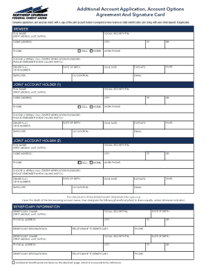 Additional Account Application Agreement