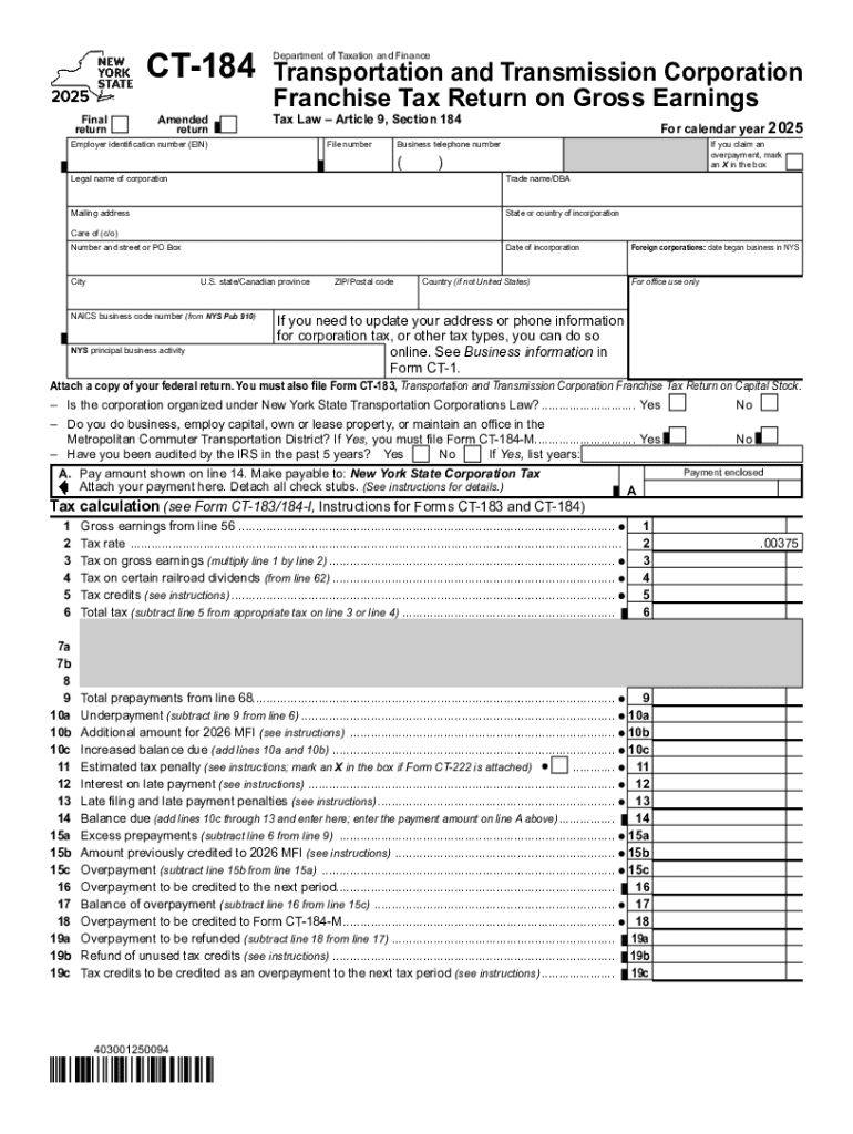 New York State Franchise Tax Return Preview on Page 1