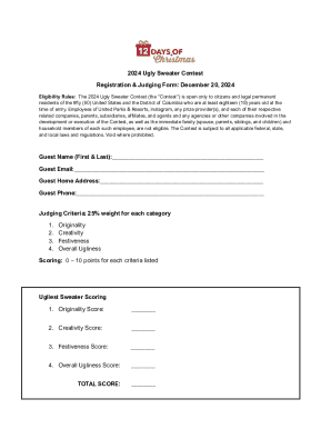 2024 Ugly Sweater Contest Registration Form