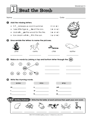 Spelling Games Worksheet