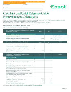 Freddie Mac Form 91 Income Calculations