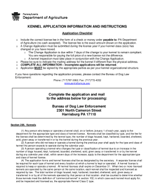 Pennsylvania Kennel License Application
