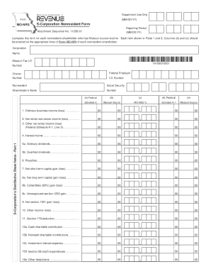 Missouri S-Corporation Nonresident Form