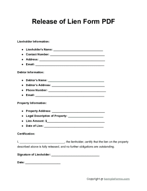 Release of Lien Form