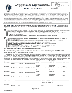 California Residency Verification Affidavit