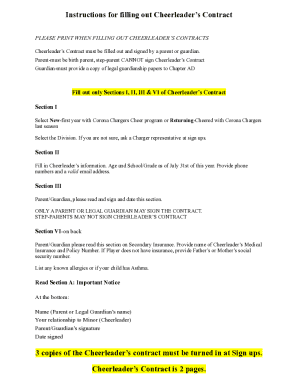 Cheerleader’s Contract