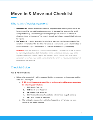 Move-In & Move-Out Checklist