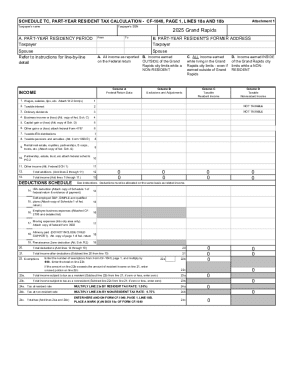 Grand Rapids Part-Year Resident Tax Calculation