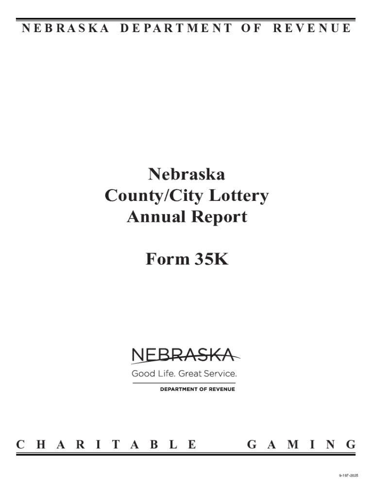 Nebraska County City Lottery Annual Report Form 35K Preview on Page 1