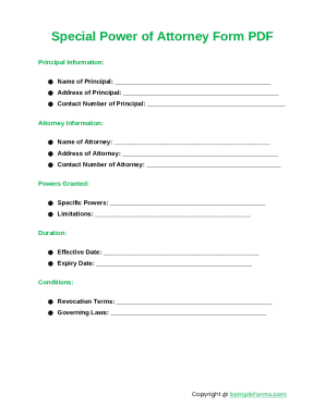 Special Power of Attorney Form