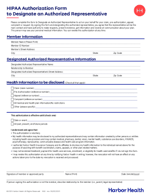 HIPAA Authorization Form to Designate an Authorized Representative