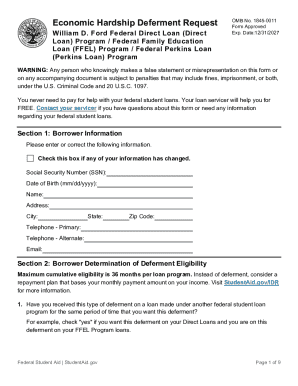 Economic Hardship Deferment Request Form
