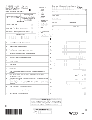 Louisiana Corporation Income Information Return