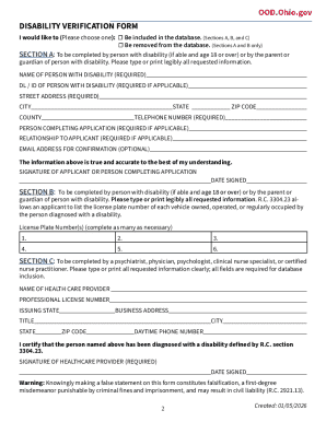 Osu Disability Restriction Checklist Form.pdf Ohio Disability Verification Form - Blank Fillable Template | Fill Out ...