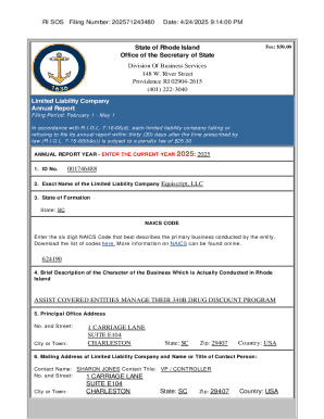 Rhode Island LLC Annual Report