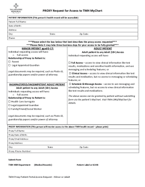 TMH Proxy Patient Portal Access Request