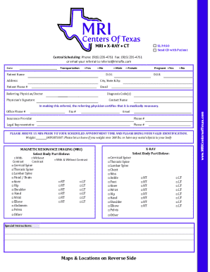MRI Referral Form