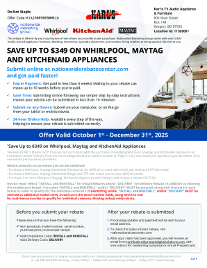 Karl's Appliance Rebate Form