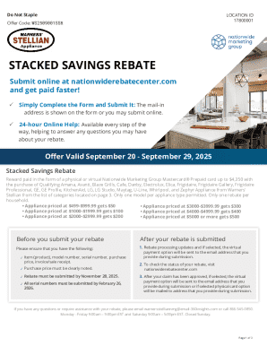 Stacked Savings Rebate Form WS2509001SSR