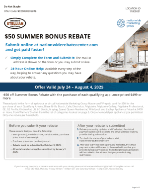 Summer Bonus Rebate Form