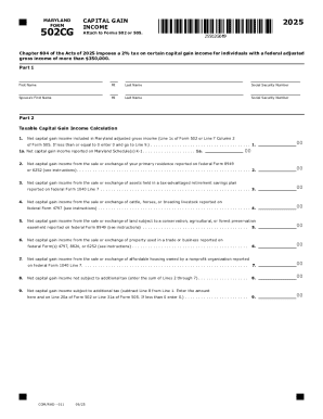 Maryland Capital Gain Form 2025