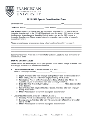 2025-2026 Special Consideration Form