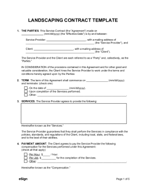 Landscaping Contract Template
