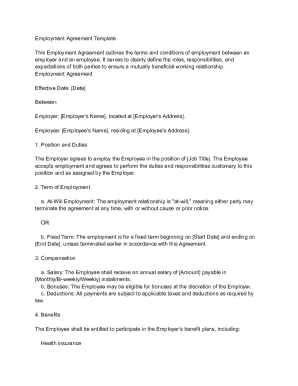 Employment Agreement Template