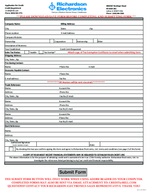 Credit Application Form