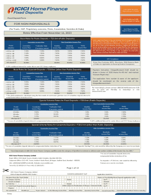 ICICI Home Finance Fixed Deposit Form