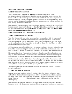 2025 Fall Product Program Welcome Letter