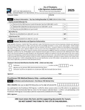 Philadelphia E-File Signature Authorization