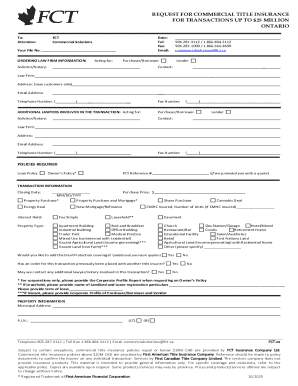 Request for Commercial Title Insurance
