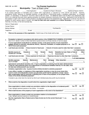 Connecticut Tax Exempt Application