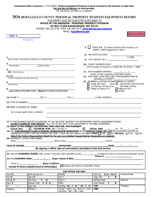 Bernalillo County Business Equipment Report