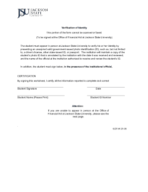 Verification of Identity Form