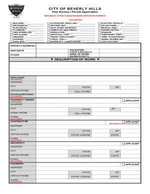 City of Beverly Hills Plan Review Permit Application