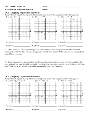 Secondary Math III Extra Practice Assignment