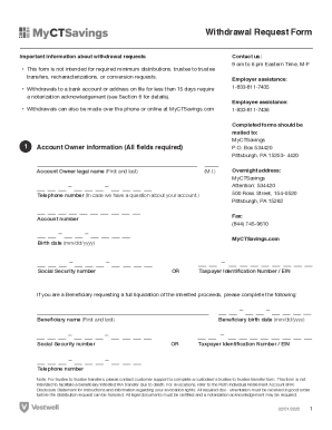 Roth IRA Withdrawal Request Form