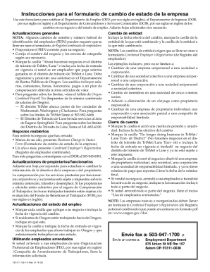 Oregon Business Change of Status Form
