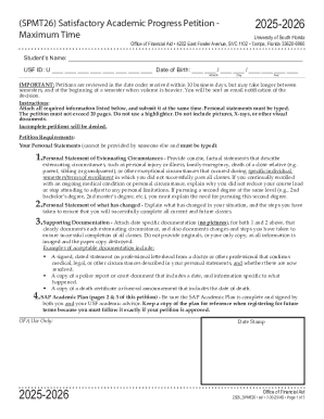 Satisfactory Academic Progress Petition
