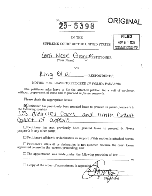 Motion for Leave to Proceed in Forma Pauperis