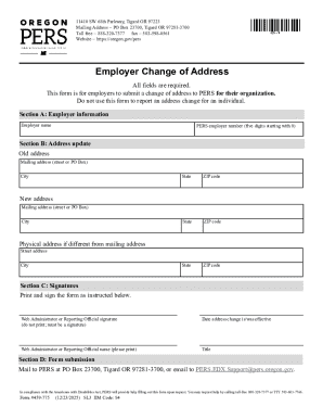 Oregon Employer Change of Address Form
