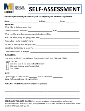 UC Merced Roommate Agreement Form