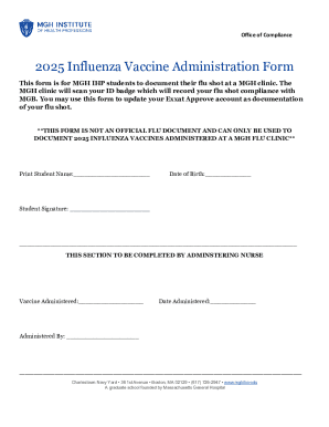2025 Influenza Vaccine Administration Form