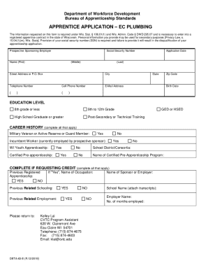 Wisconsin Apprentice Application
