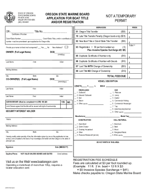 Oregon Boat Title Application